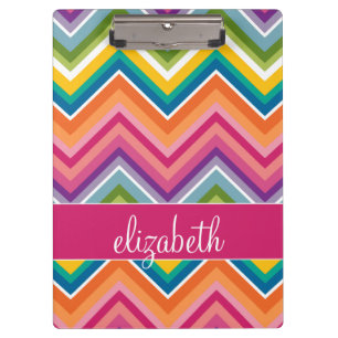 Huge Colourful Chevron Pattern with Name Clipboard