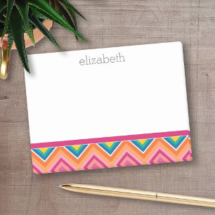 Huge Colourful Chevron Pattern with Name Post-it Notes