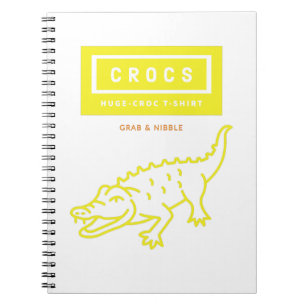 HUGE CROCS, crocodile t-shirt design Notebook