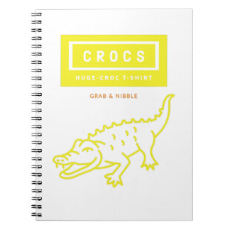 HUGE CROCS, crocodile t-shirt design Notebook