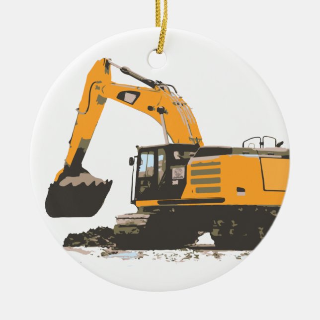 Huge Dirt Excavator Ceramic Ornament (Front)