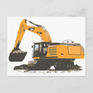 Huge Dirt Excavator Postcard