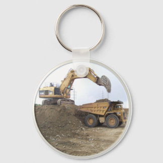 Huge Excavator / Dump Truck Keychain
