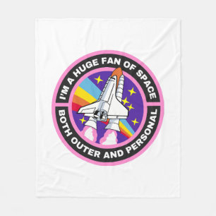 huge fan of space fleece blanket