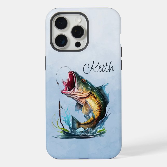 Huge Fish Striking Out of the Water iPhone Case (Back)