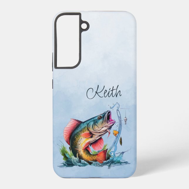 Huge Fish Striking Out of the Water Samsung Galaxy S22+ Case (Back)