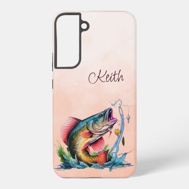 Huge Fish Striking Out of the Water Samsung Galaxy S22+ Case (Back)
