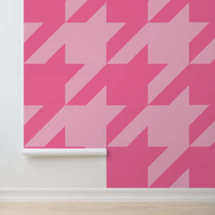 Huge French Pink Houndstooth Wallpaper