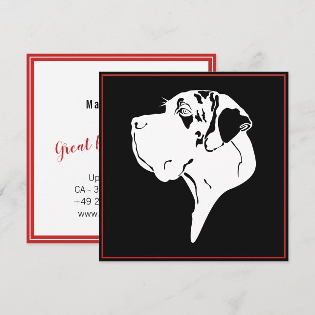 Huge Harlequin Great Dane head portrait  Invitation (Front/Back)