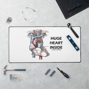 Huge Heart Inside Human Heart Anatomy Diagram Desk Mat