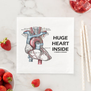 Huge Heart Inside Human Heart Anatomy Diagram Napkin