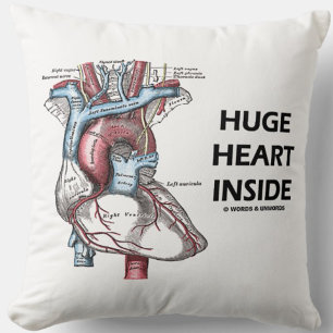 Huge Heart Inside Human Heart Anatomy Diagram Throw Pillow