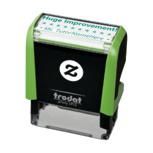 "Huge Improvement!" + Custom Teacher Name Self-inking Stamp