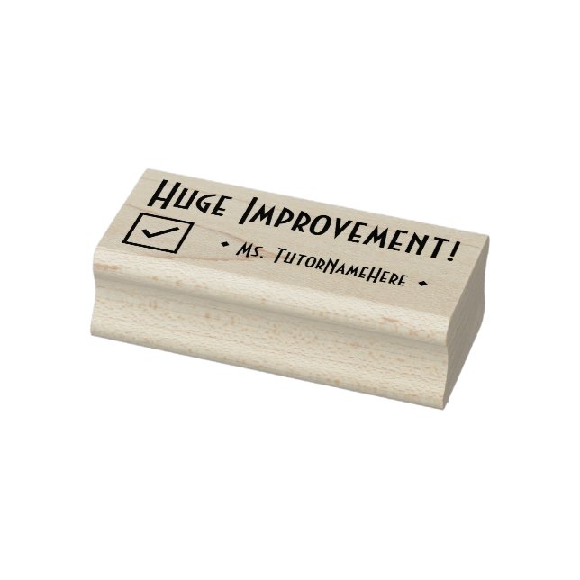 "Huge Improvement!" + Tutor Name Rubber Stamp (Stamp)
