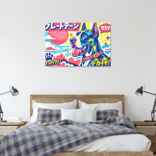 Huge Japanese Great Dane Poster Canvas Print