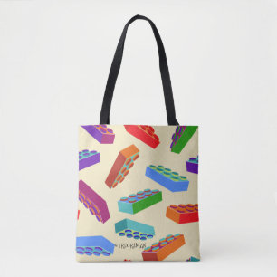 Huge kids’ building blocks pattern tote bag