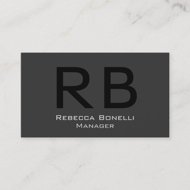 Huge Monogram Professional Manager Business Card (Front)