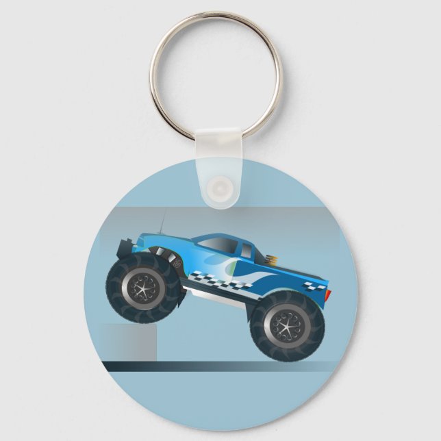 Huge Monster Truck Speedway-lover Design Keychain (Front)