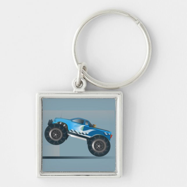 Huge Monster Truck Speedway-lover Design Keychain (Front)