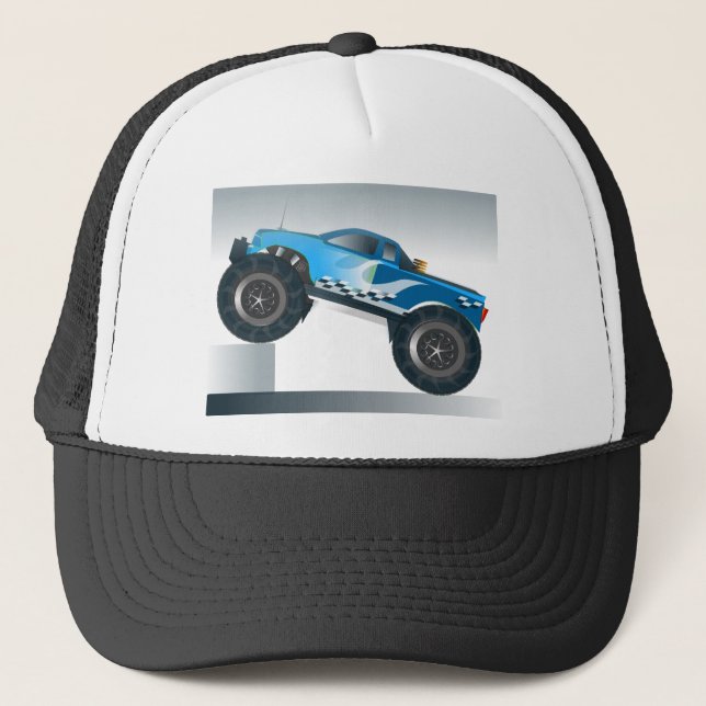Huge Monster Truck Speedway-lover Design Trucker Hat (Front)