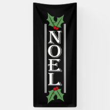 Huge NOEL Typography on Black Christmas