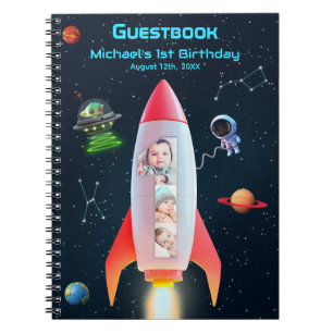 Huge One   Rocket Space 1st Birthday Guest Book