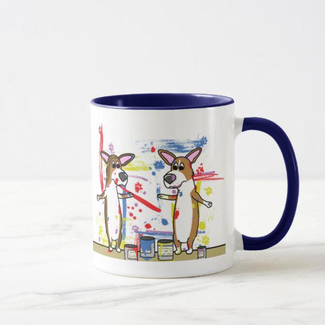 Huge Paint Mess Corgi Mug (Right)