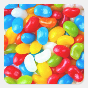 Huge Pile of Candy Jelly Beans Square Sticker