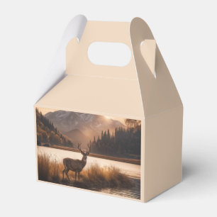 Huge Racked Deer on Mountain Lake Favor Box