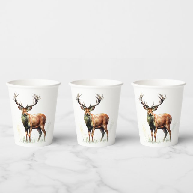 Huge Racked Deer  Paper Cups (Multi)
