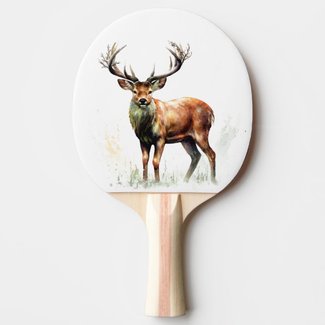Huge Racked Deer  Ping Pong Paddle (Front)