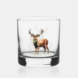 Huge Racked Deer Whiskey Glass