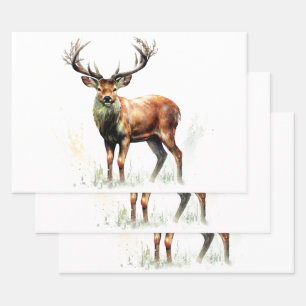 Huge Racked Deer Wrapping Paper Sheet