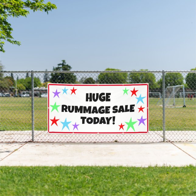 Huge Rummage Sale! Colourful Stars Banner (Insitu)