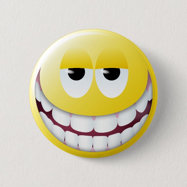 Huge Smile Face 2 Inch Round Button (Front)