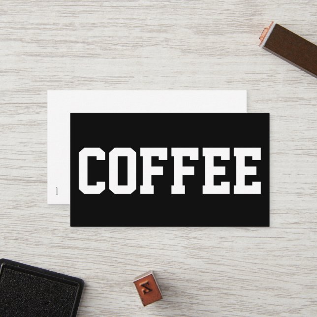 Huge Text Simple Coffee Superstar Punchcard Loyalty Card (Front/Back In Situ)