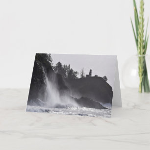 Huge Waves Flow off Cliffs at Cape Disappointment Card
