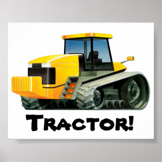 Huge Yellow Tractor Poster