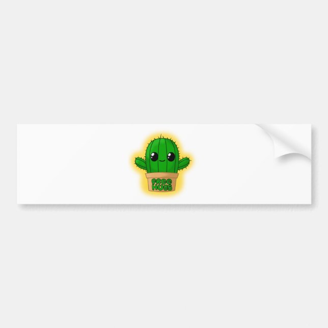 Huggable Cactus Bumper Sticker (Front)