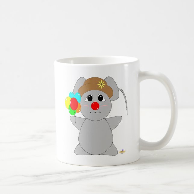 Huggable Clown Grey Mouse Coffee Mug (Right)