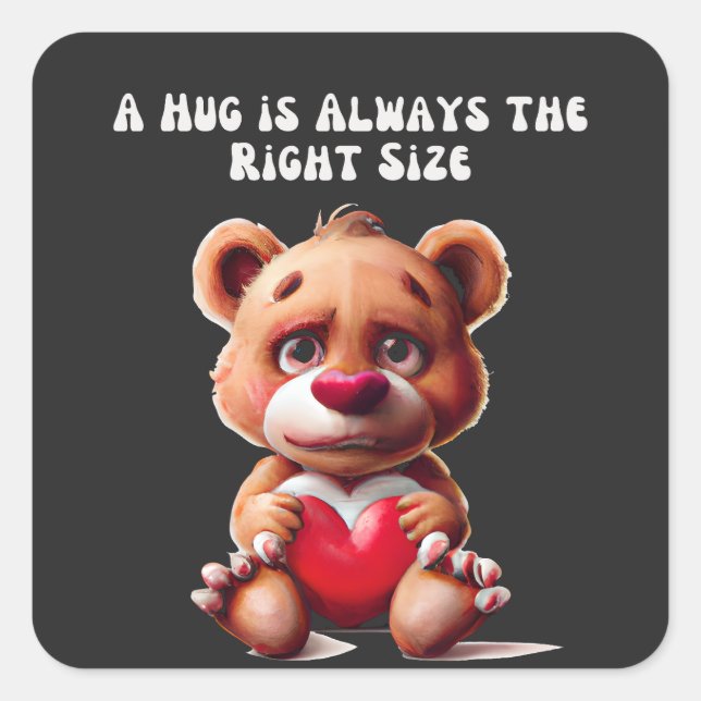 Huggable Teddy Bear Friends Square Sticker (Front)