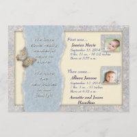 Huggable Twins Birth Announcement