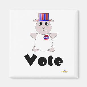 Huggable Voting White Sheep Vote Magnet