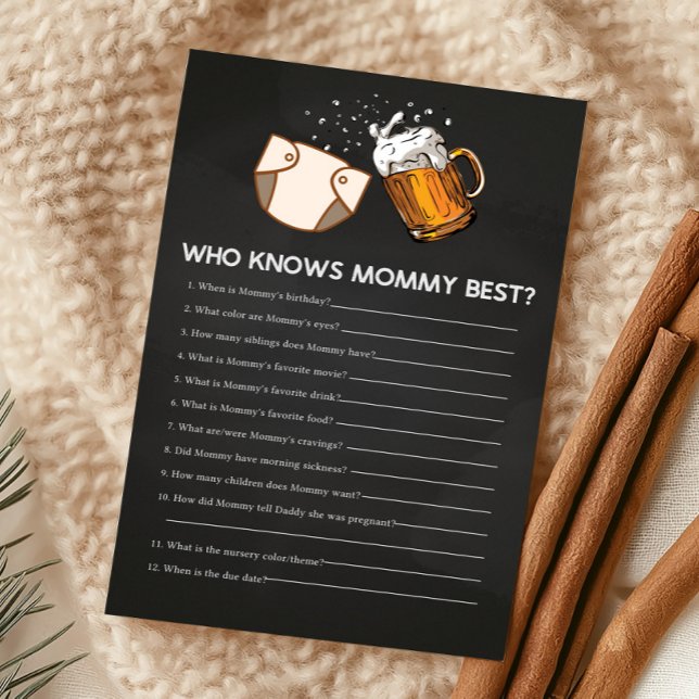 Huggies and Chuggies Baby Shower Who Knows Game (Huggies and Chuggies Baby Shower Game)