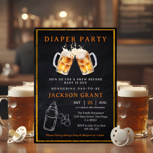 Huggies and Chuggies Beer Diaper Party Baby Shower Invitation