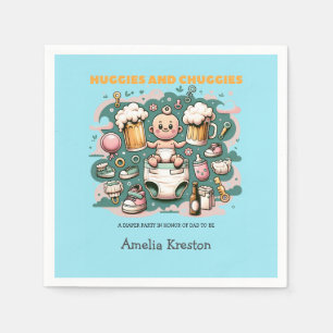 Huggies and Chuggies Cheers to Fatherhood Napkin