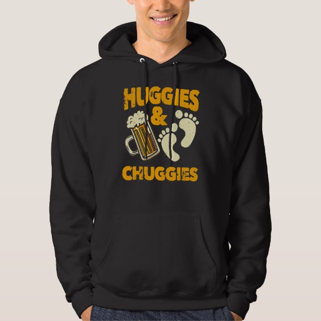 Huggies And Chuggies  Future Father Party Hoodie (Front)