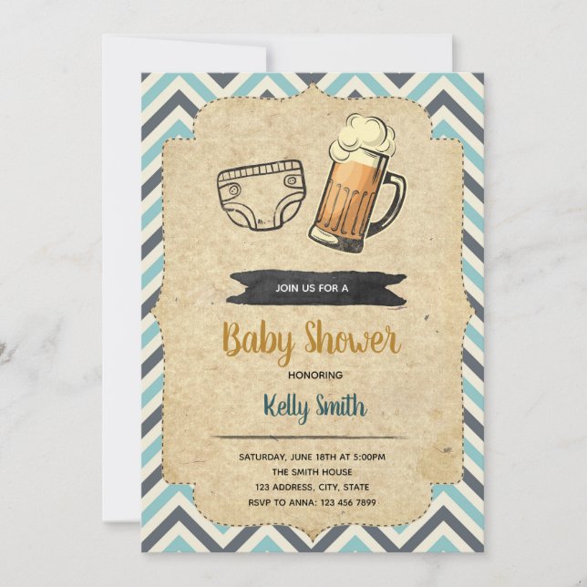 Huggies and chuggies party invitation (Front)