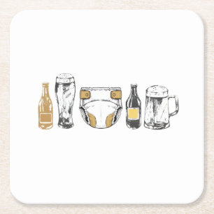 Huggies and Chuggies Square Paper Coaster