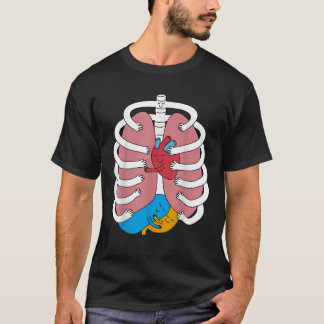 Hugging Anatomy Costume Funny Skeleton Organ Hug T-Shirt
